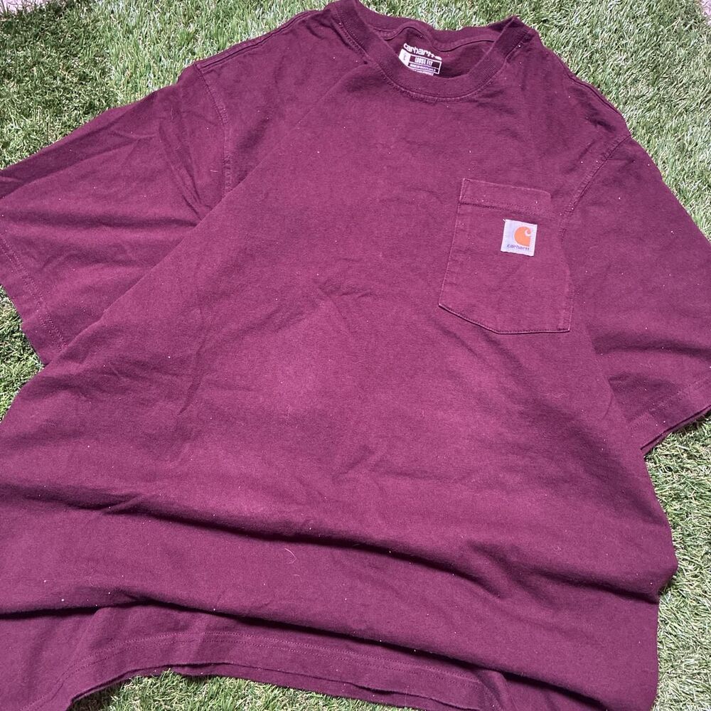 Carhartt Men's Burgundy and Red T-shirt